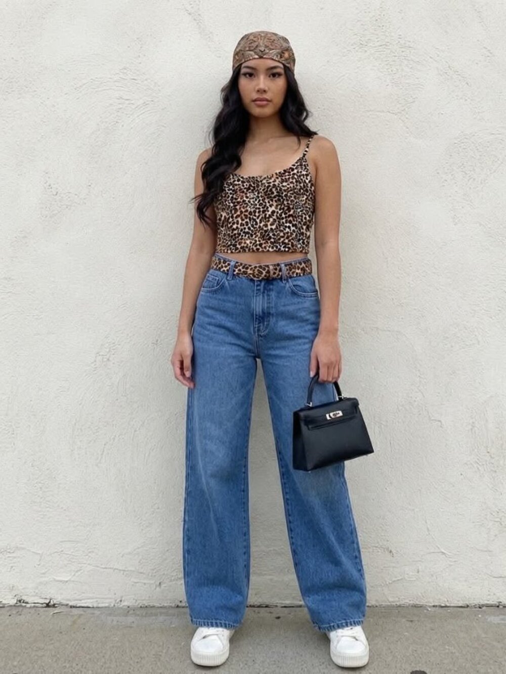 Leopard Print Camisole Crop Top Size M (Pre-owned / Excellent Condition